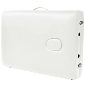 Lettino da Massaggio Pieghevole 2 Zone Spessore 10 cm Bianco 110150