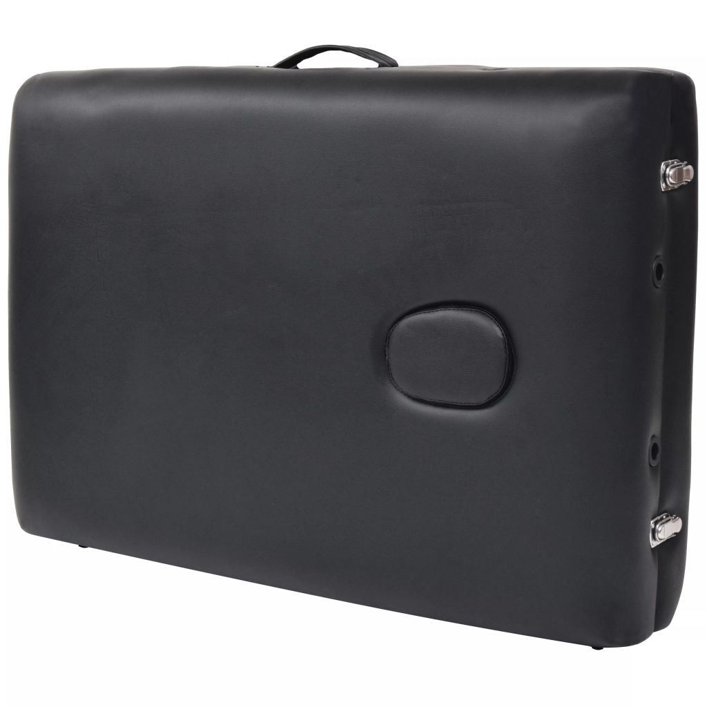 Lettino da massaggio pieghevole a 2 zone spessore 10 cm nero 02_0001867