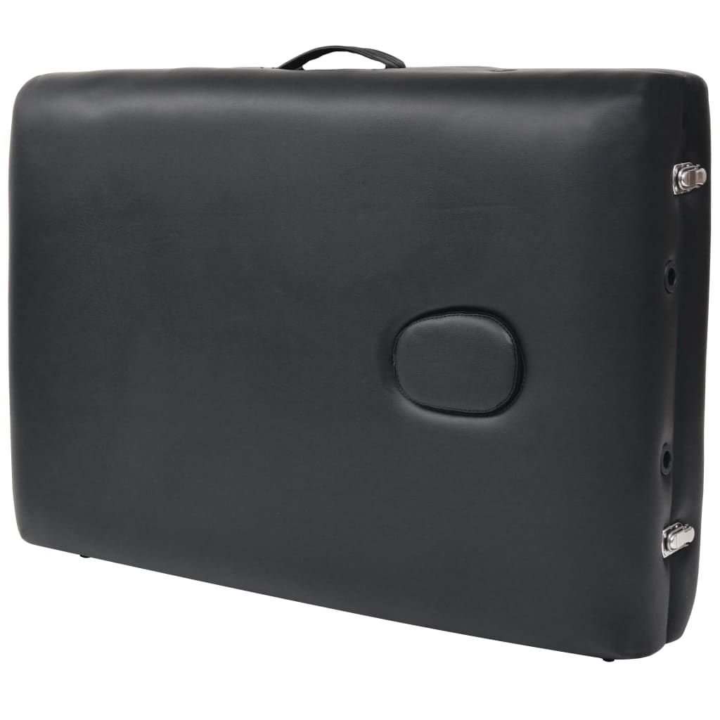 Lettino da Massaggio 2 Zone Pieghevole Spessore 10 cm Nero 110151