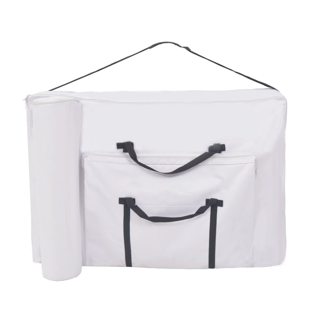 Lettino da massaggio pieghevole a 3 zone spessore 10 cm bianco 02_0001868