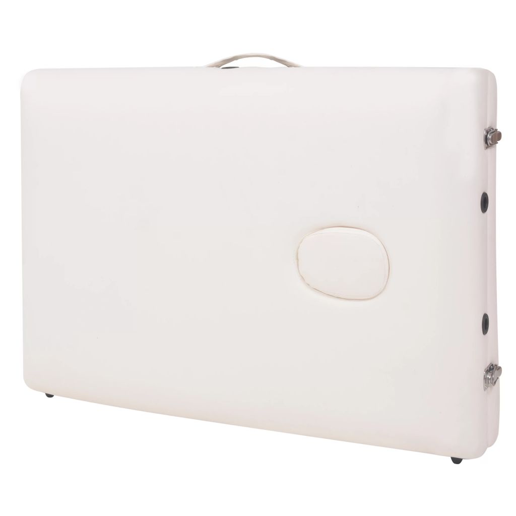 Lettino da massaggio pieghevole a 3 zone spessore 10 cm bianco 02_0001868