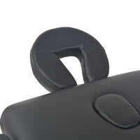 Set Lettino Massaggio Pieghevole 2 Zone 10 cm e Sgabello Nero 110155