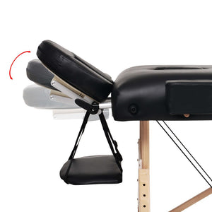 Lettino da massaggio pieghevole e sgabello spessore 10 cm nero 02_0001865