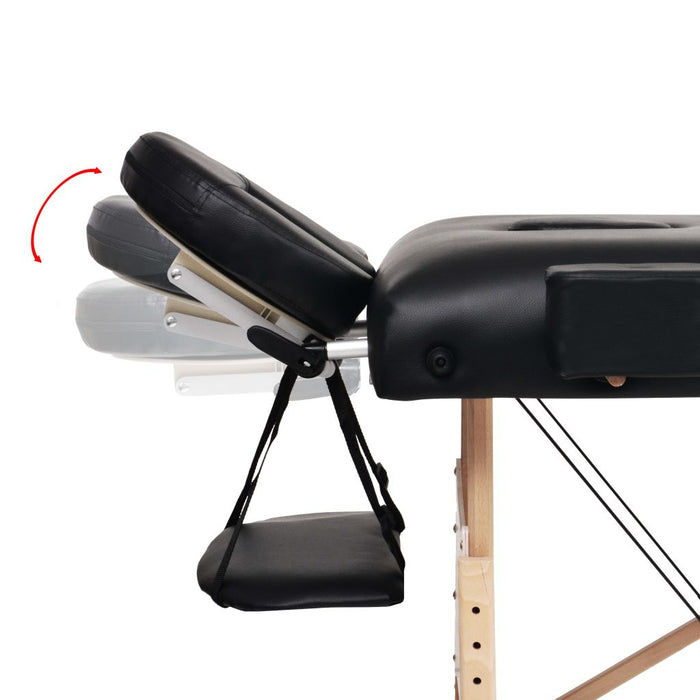 Lettino da massaggio pieghevole e sgabello spessore 10 cm nero 02_0001865