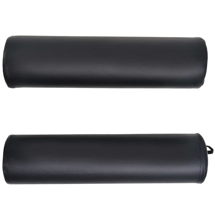 Lettino da Massaggio Spessore 4 cm con 2 Supporti Ovale Nero 110159