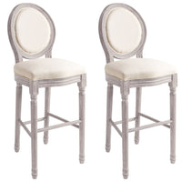 Sgabelli da Bar 2 pz Bianco Lino in Tessuto cod mxl 58802