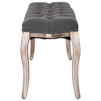 Panca in Lino e Legno Massello 110x38x48 cm Grigio Scuro 245360