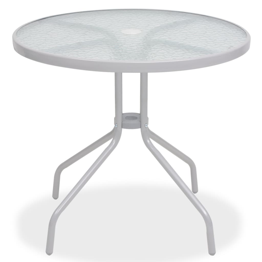 Set da Pranzo da Giardino 6 pz in Acciaio e Textilene Grigio 43785
