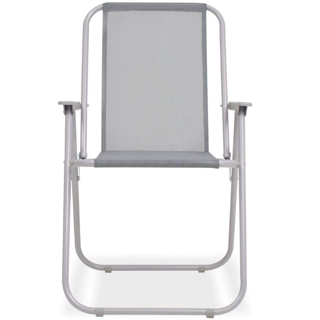 Set da Pranzo da Giardino 6 pz in Acciaio e Textilene Grigio 43785