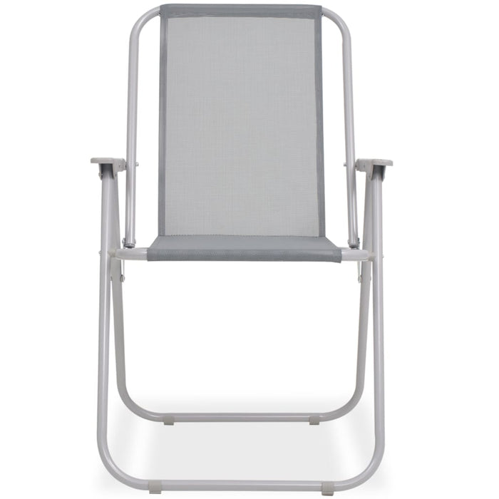 Set da Pranzo da Giardino 6 pz in Acciaio e Textilene Grigio 43785