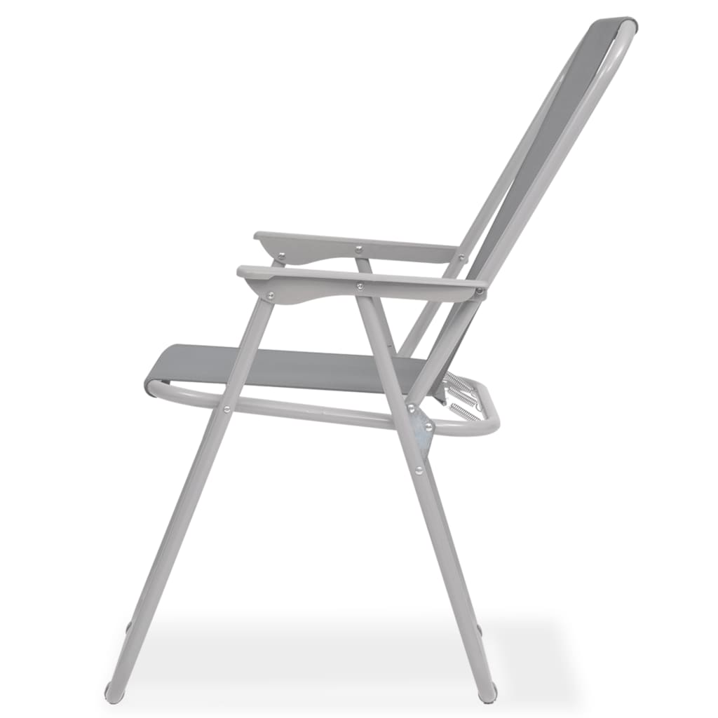 Set da Pranzo da Giardino 6 pz in Acciaio e Textilene Grigio 43785