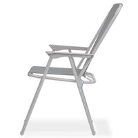 Set da Pranzo da Giardino 6 pz in Acciaio e Textilene Grigio 43785