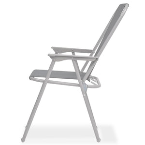 Set da Pranzo da Giardino 6 pz in Acciaio e Textilene Grigio 43785