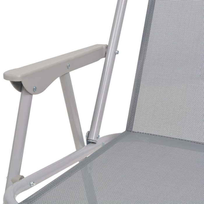 Set da Pranzo da Giardino 6 pz in Acciaio e Textilene Grigio 43785