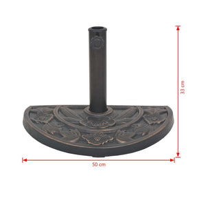 Base per ombrellone in resina semicerchio diametro 38 e 48 mm bronzo 9 kg 2202077