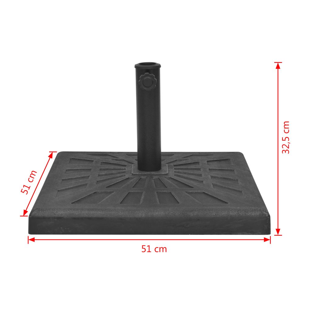 Base Base Base per ombrellone quadrata in resina nera 19 kg 2202091