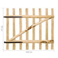 Cancello Singolo per Recinzione in Legno di Nocciolo 100x90 cm 142590