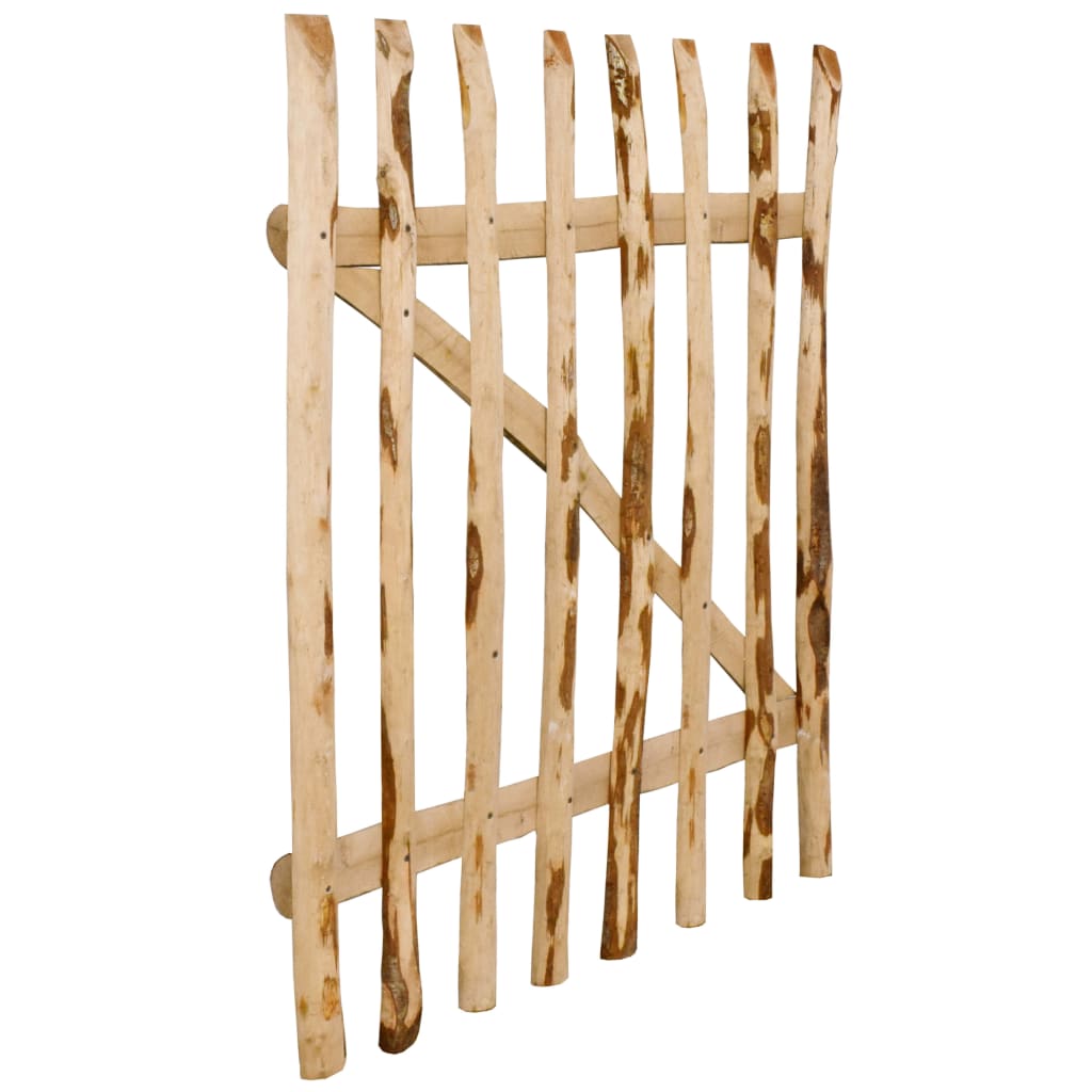 Cancello Singolo per Recinzione in Legno di Nocciolo 100x120 cm 142592