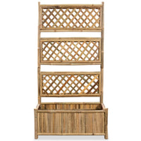 Fioriera da giardino rialzata per piante fiori con traliccio in bambù 70 cm 02_0001166