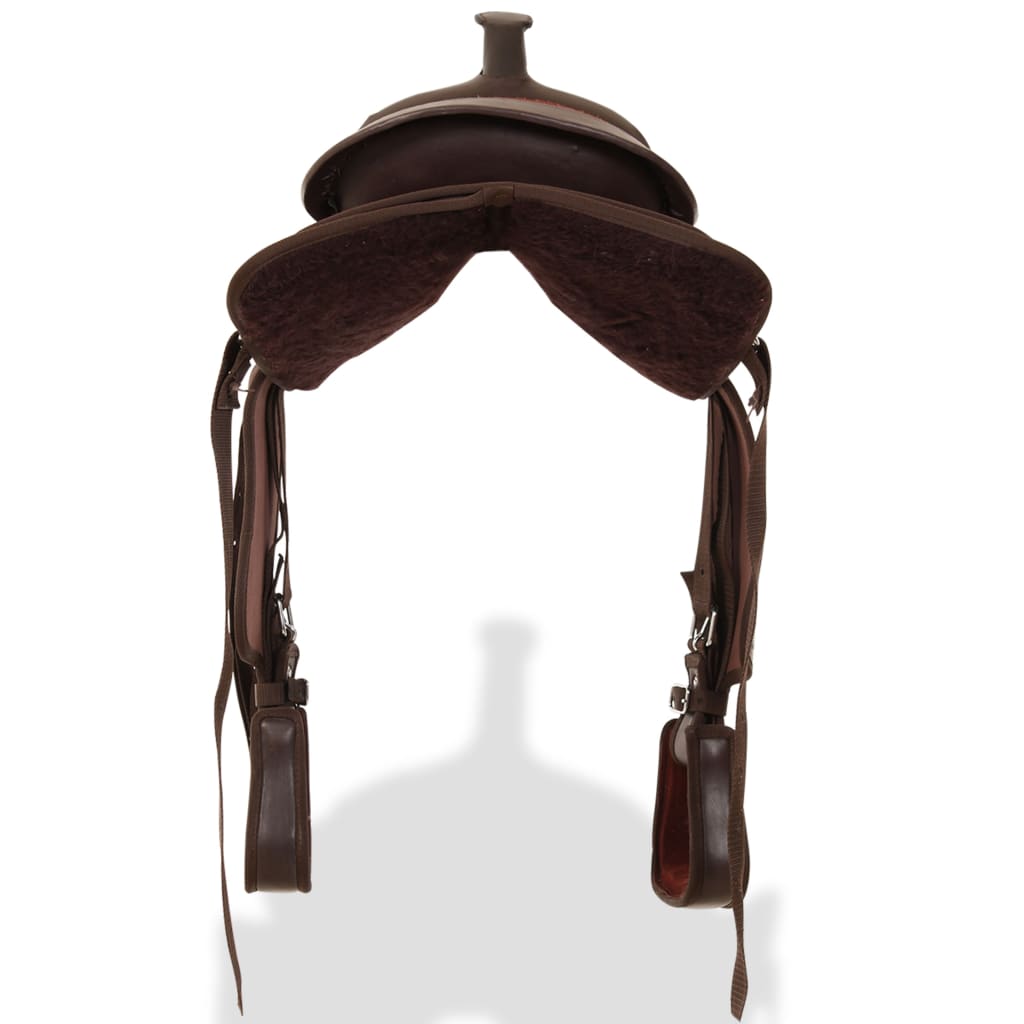 Sella Western Testiera e Pettorale in Vera Pelle 12" Marrone cod mxl 67962