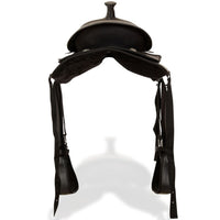 Sella Western Testiera e Pettorale in Vera Pelle 17" Nero 91354