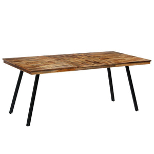 Tavolo da Pranzo in Teak Recuperato e Acciaio 180x90x76 cm 245415
