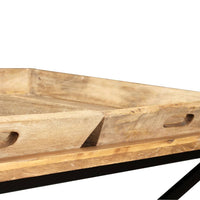 Tavolino da Salotto in Legno Massello di Mango 110x55x42 cm 244898