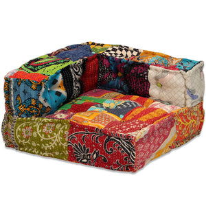 Pouf Modulare a 4 Posti in Tessuto Patchwork 244981
