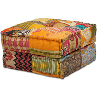 Pouf Modulare a 4 Posti in Tessuto Patchwork 244981