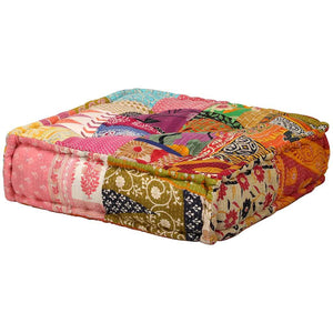 Pouf Modulare a 2 Posti in Tessuto Patchwork