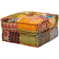 Pouf Modulare a 2 Posti in Tessuto Patchwork