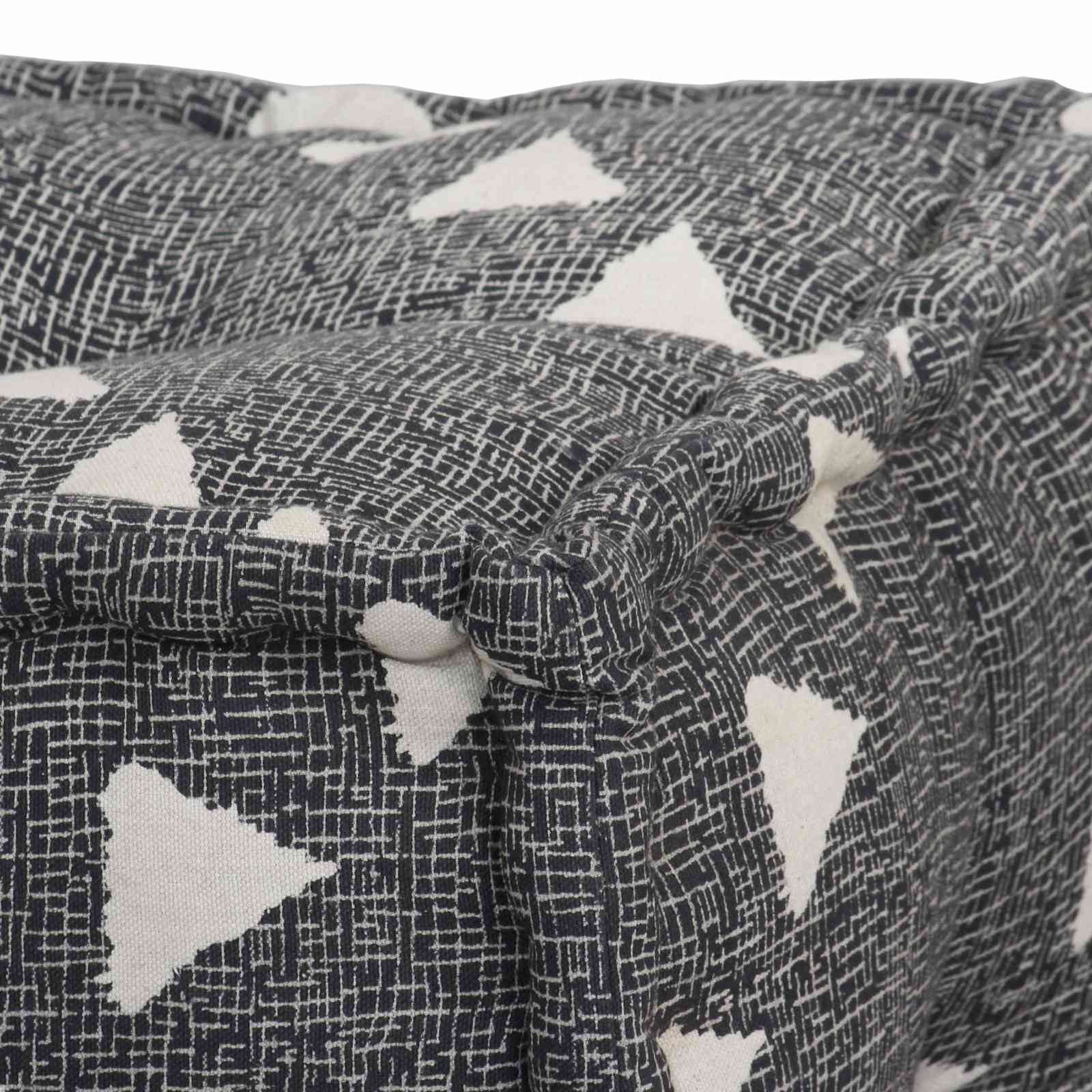 Pouffes Geometrico Grigio e Bianco 40 x 40 x 40 cm Tessuto 244990