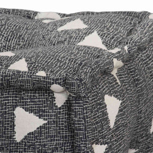 Pouffes Geometrico Grigio e Bianco 40 x 40 x 40 cm Tessuto 244990