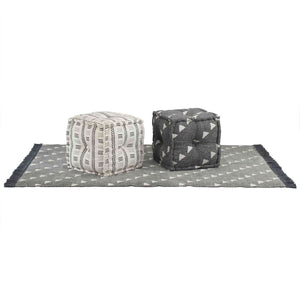 Pouffes Geometrico Grigio e Bianco 40 x 40 x 40 cm Tessuto 244990