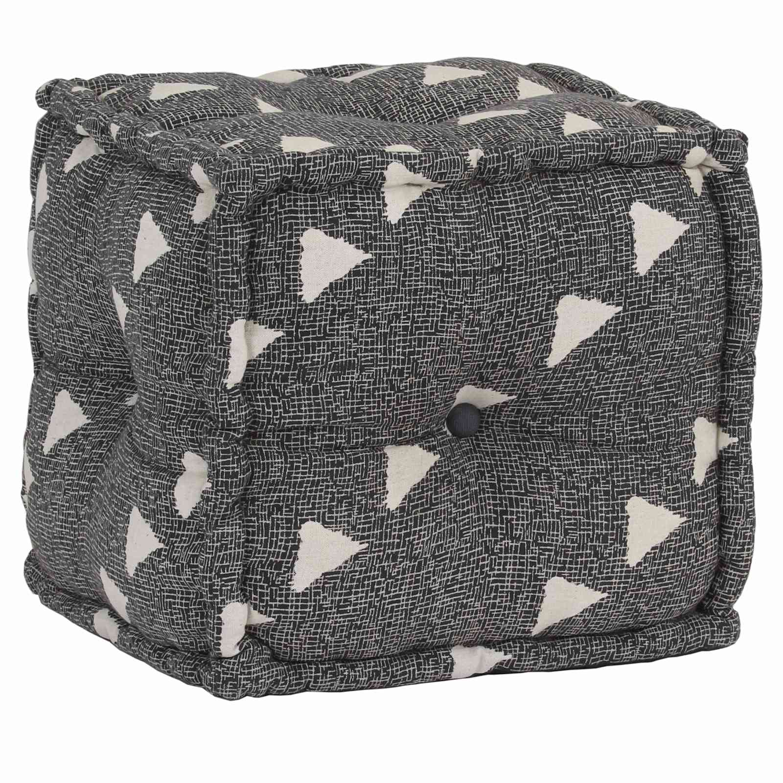 Pouffes Geometrico Grigio e Bianco 40 x 40 x 40 cm Tessuto 244990