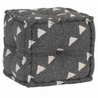 Pouffes Geometrico Grigio e Bianco 40 x 40 x 40 cm Tessuto 244990