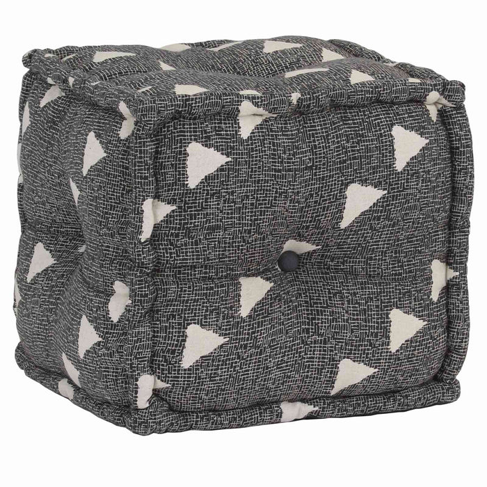 Pouffes Geometrico Grigio e Bianco 40 x 40 x 40 cm Tessuto 244990