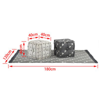 Pouffes Geometrico Grigio e Bianco 40 x 40 x 40 cm Tessuto 244990