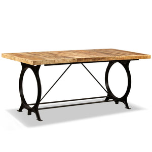 Tavolo da Pranzo in Legno Massello di Mango Grezzo 180 cm 244801