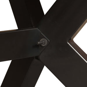 Tavolo da Pranzo in Legno di Recupero e Acciaio a Croce 180 cm 244804