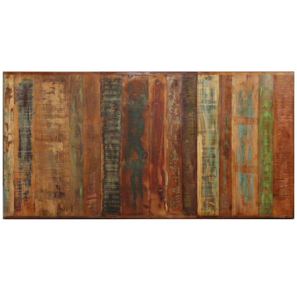 Tavolo da Pranzo in Legno di Recupero e Acciaio a Croce 180 cm 244804