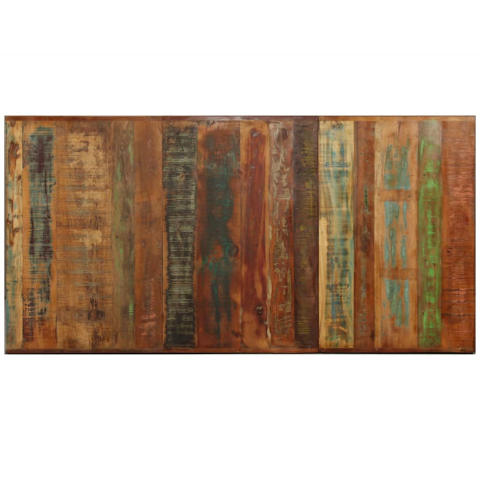 Tavolo da Pranzo in Legno di Recupero e Acciaio a Croce 180 cm 244804