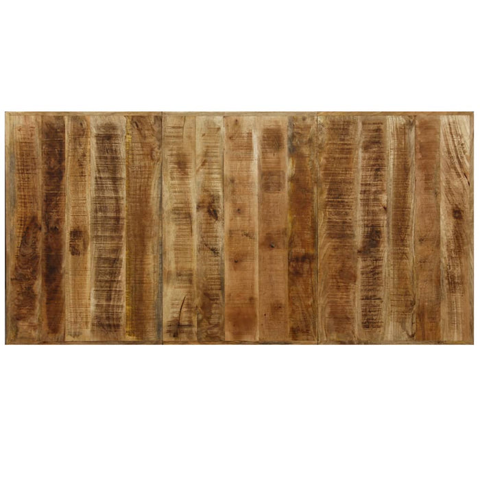 Tavolo da Pranzo in Massello di Mango e Acciaio a Croce 180 cm 244805