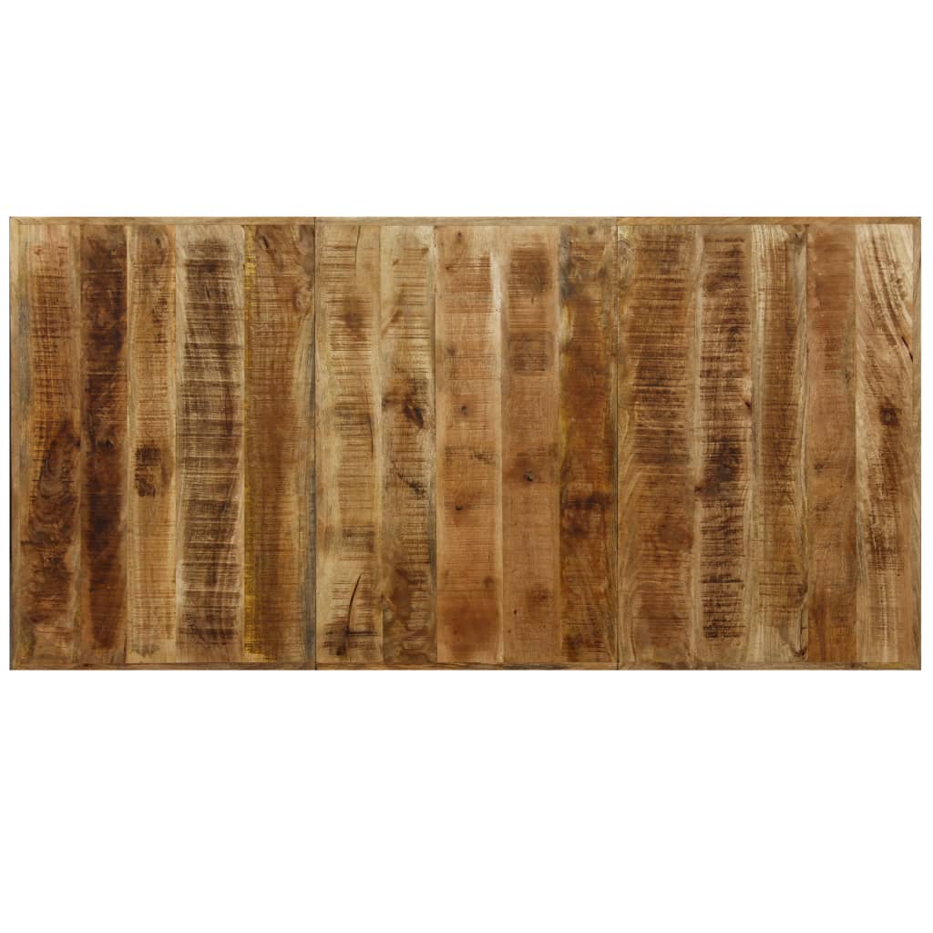 Tavolo da Pranzo in Massello di Mango e Acciaio a Croce 180 cm 244805