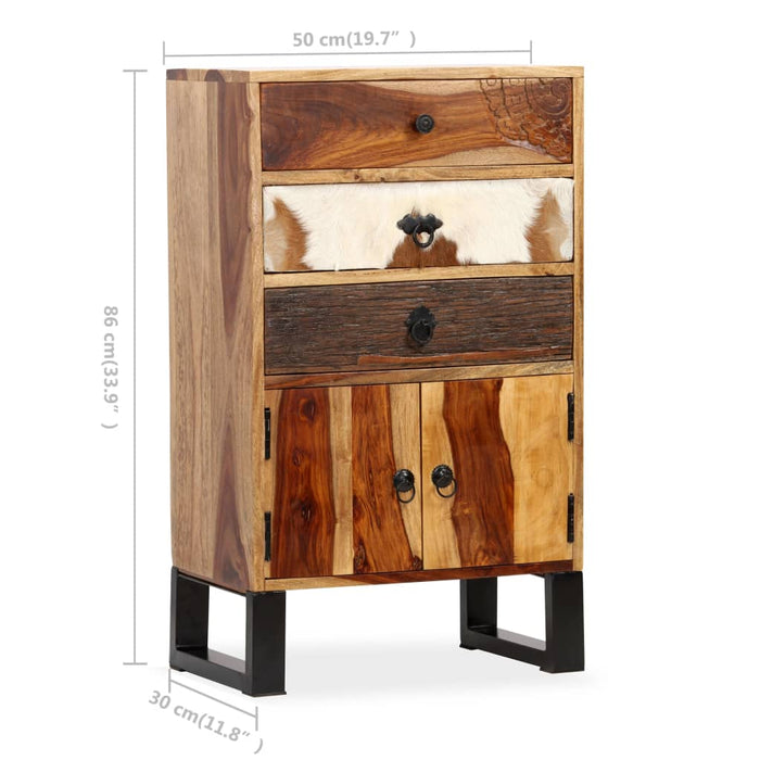 Credenza in Legno Massello di Acacia 50x30x86 cm 244934