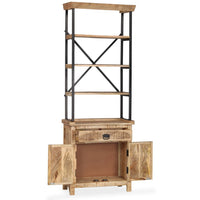 Credenza con Ripiani in Legno Massello di Mango 65x30x180 cm 244943