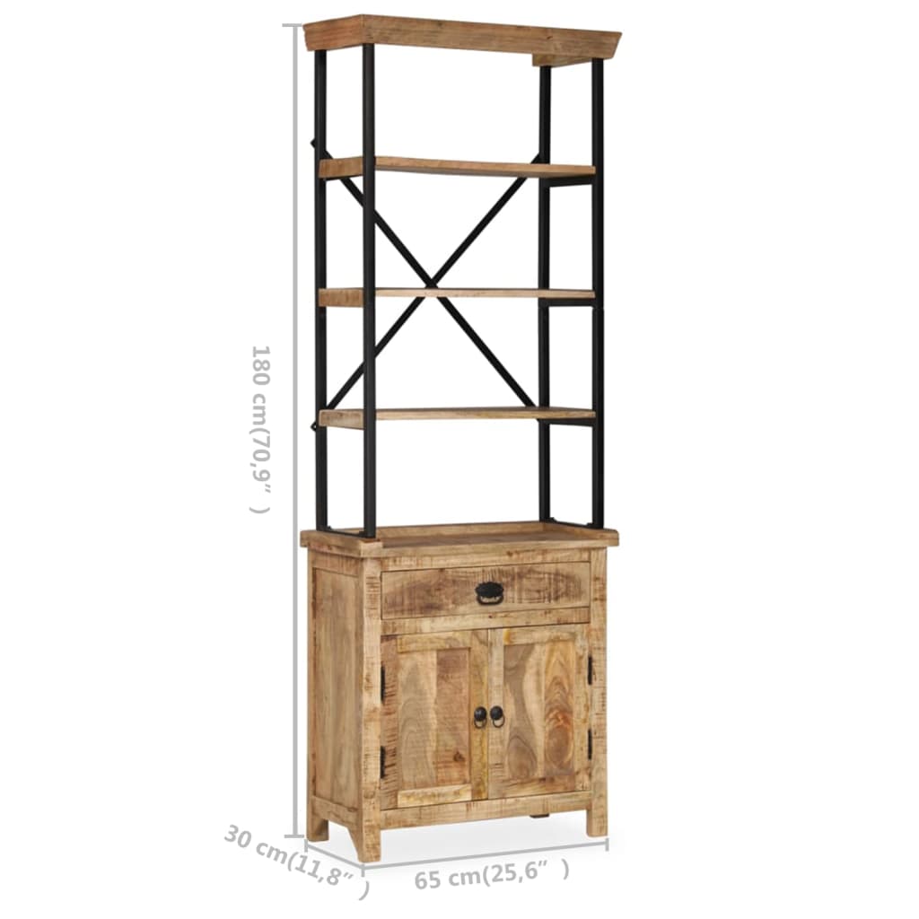 Credenza con Ripiani in Legno Massello di Mango 65x30x180 cm 244943