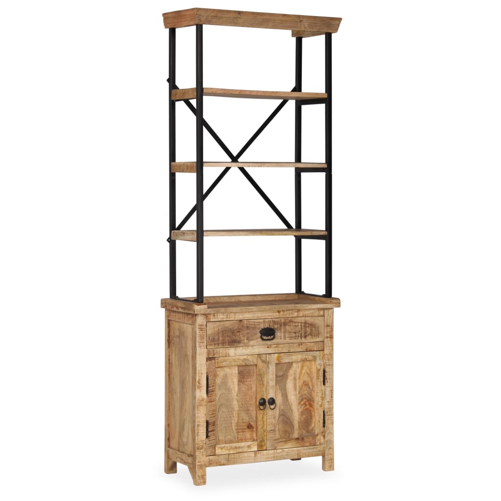 Credenza con Ripiani in Legno Massello di Mango 65x30x180 cm 244943