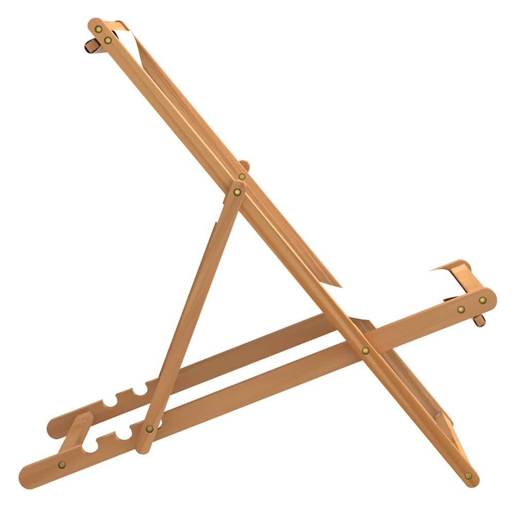 Sedia a Sdraio in Legno di Teak 56x105x96 cm Crema 43802