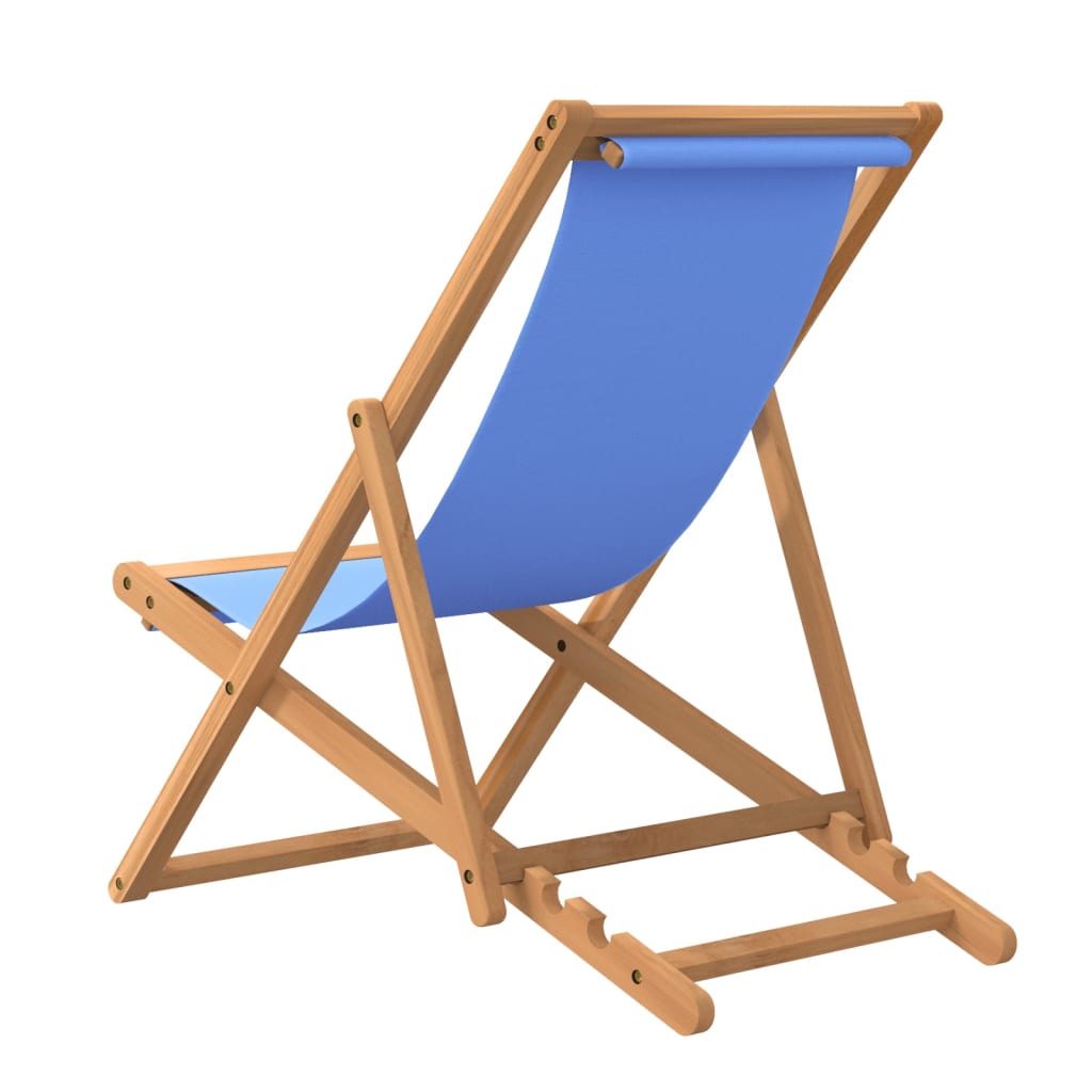 Sedia a Sdraio in Legno di Teak 56x105x96 cm Blu cod mxl 13341